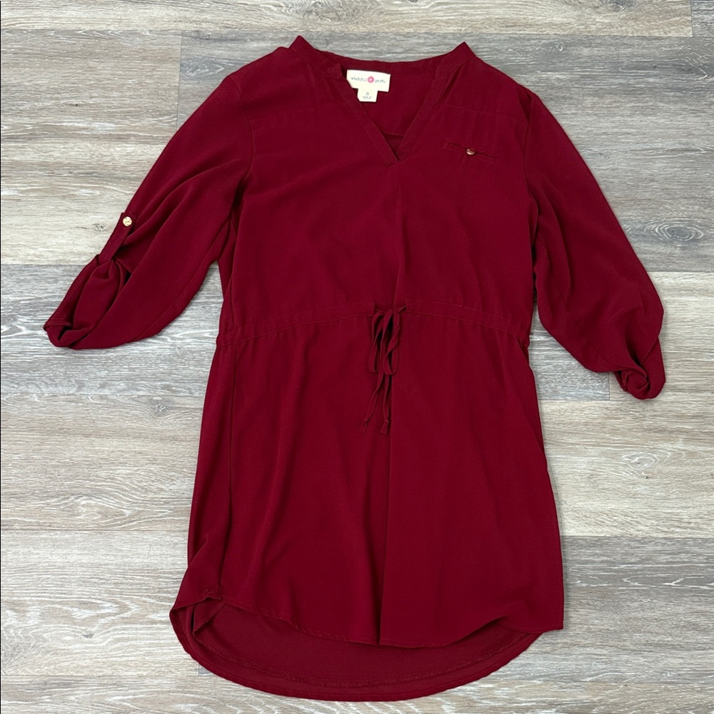 Wishful Park Deep Red V-Neck Dress